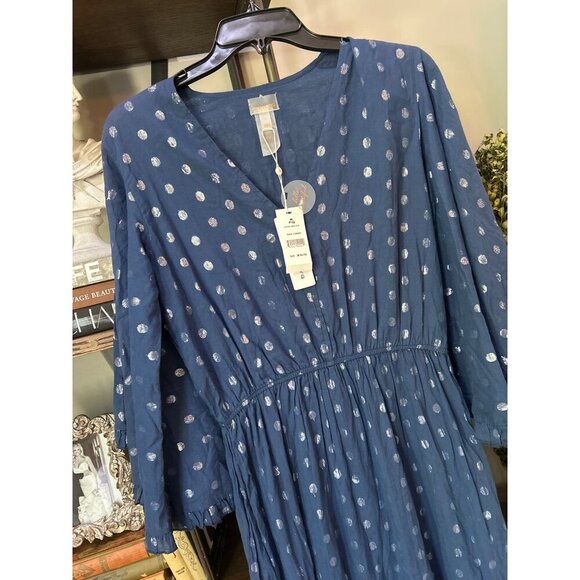 PQ Swim Amber Metallic Maxi Dress Sapphire Blue Silver Womens Size XS/S - Picture 6 of 9